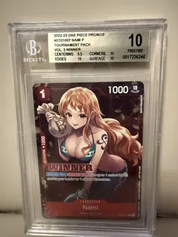 Bandai One Piece Promos Nami ST01007 Foil Winner Tournament Pack Vol. 3 BGS 10 - Image 1