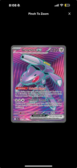 Pokemon Genesect EX TCG Card 161/086 Black Bolt Ultra Rare Full Art English - Image 3