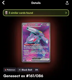 Pokemon Genesect EX TCG Card 161/086 Black Bolt Ultra Rare Full Art English - Image 4