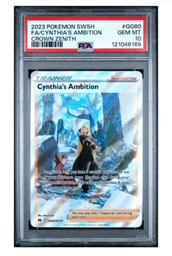 Cynthia’s Ambition PSA 10 Gem Mint GG60/GG70 Crown Zenith Full Art Pokemon Card - Image 1