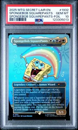 MTG SpongeBob SquarePants FOIL PSA 10 GEM MINT SpongeBob Magic Card SLD #1932 - Image 1