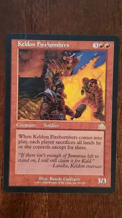 Keldon Firebombers Prophecy EX/LP #94 MTG Magic the Gathering Creature Rare Red - Image 3