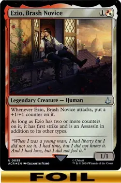 1x - Ezio, Brash Novice - FOIL #55 - Assassin's Creed - UC NM MTG - Image 1