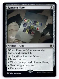 Ransom Note (0048) NM Commander: Murders at Karlov Manor 0048 MTG Regular - Image 1