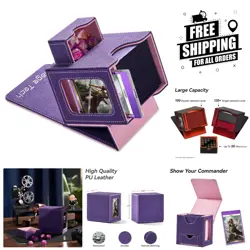 Faux Leather MTG Deck Box with Magnetic Closure - 100 Card Capacity & Dice Tray - Image 1