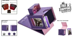 Faux Leather MTG Deck Box with Magnetic Closure - 100 Card Capacity & Dice Tray - Image 2