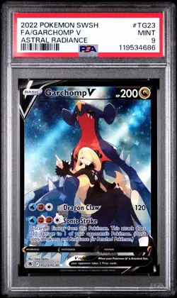 2022 POKEMON SWORD & SHIELD ASTRAL RADIANCE #TG23 FULL ART/GARCHOMP V PSA 9 - Image 1