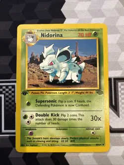 Nidorina 40/64 1st Edition Near Mint Jungle Set Uncommon Pokemon NM - Image 1