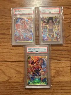 One Piece Monkey.D.Luffy English 3 PSA Graded Card Lot - Image 1