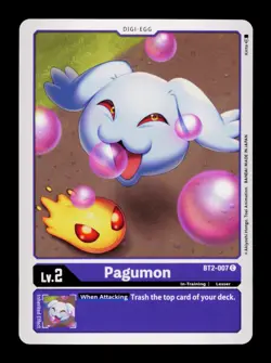 Pagumon BT2-007 Purple Digimon Card CCG Trading Card - Image 1