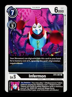 Infermon BT5-067 Black Digimon Card CCG Trading Card - Image 1