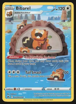 SWSH: Crown Zenith: Galarian Gallery Bibarel #GG25/GG70 Pokemon Card - Image 1