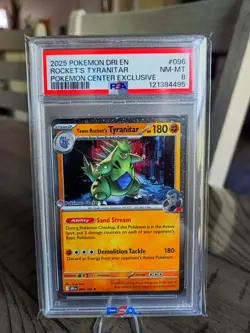 PSA 8 Team Rockets Tyranitar Destined Rivals Pokemon Center Promo Stamped - Image 1