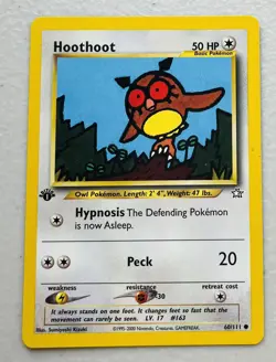 Hoothoot 60/111 1st Edition Neo Genesis Pokemon Card - Image 1
