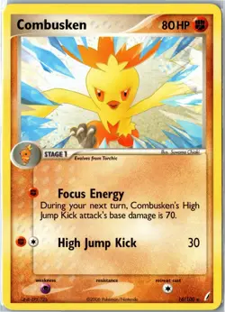 Pokemon Card - Combusken 16/100 Crystal Guardians Rare Moderately Played - Image 1