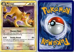 Pokemon Card - Persian 27/123 HeartGold & SoulSilver Rare Heavily Played - Image 3