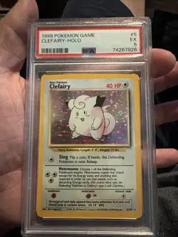 Pokemon TCG Clefairy Doll Holo Base Set, Card 5/102 Psa 5 - Image 1