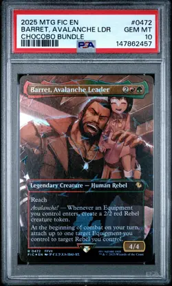 2025 MTG FINAL FANTASY COMMANDER CHOCOBO BUNDLE BARRET, AVALANCHE LEADER PSA 10 - Image 1