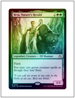 1x Yeva, Nature's Herald, Foil, Ravnica Remastered, Magic MTG NM - Image 1