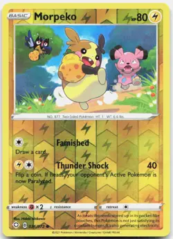 Morpeko 036/072 Common Shining Fates Pokemon Reverse Holo LP - Image 1