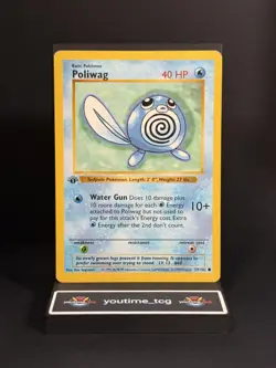 Pokemon Poliwag Base Set 1st Edition #59 Damaged - Image 1