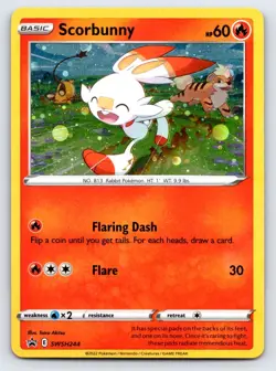 Scorbunny (Cosmos Holo) SWSH244 Holo Promo Sword & Shield Promo Pokemon LP - Image 1