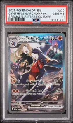 2025 POKEMON DRI EN-DESTINED RIVALS #232 CYNTHIA'S GARCHOMP EX PSA 10 - Image 1