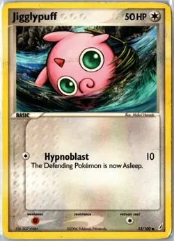 Pokemon Card - Jigglypuff Crystal Guardians 53/100 2006 Common Damaged - Image 1