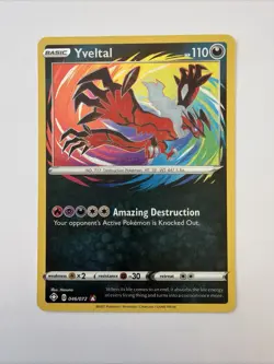Pokemon Yveltal 046/072 Shining Fates Amazing Rare Holo 110HP English - Image 1