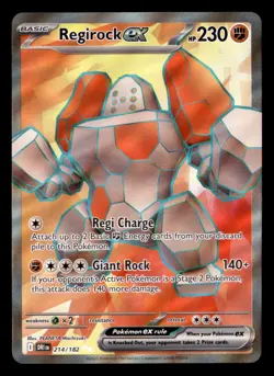 REGIROCK EX 214/182 ULTRA RARE DESTINED RIVALS POKEMON NEAR MINT - Image 1