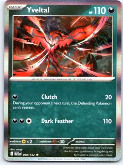 Yveltal 088/132 Rare Mega Evolution Pokemon Holo NM - Image 1