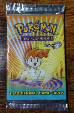 Gym Heroes Booster Pack Misty Artwork Vintage WOTC Booster Pack Sealed Pokemon - Image 1
