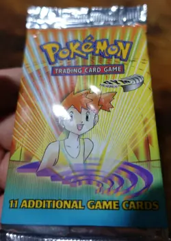 Gym Heroes Booster Pack Misty Artwork Vintage WOTC Booster Pack Sealed Pokemon - Image 5