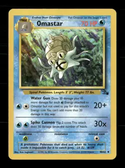 Omastar 40/62 Fossil Unlimited MP Pokemon - Image 1