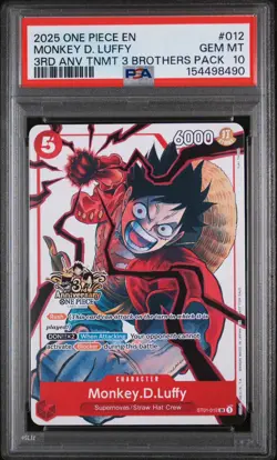2025 One Piece Monkey D. Luffy 3rd Anniversary Tournament ST01-012 PSA-10 GEM MT - Image 1