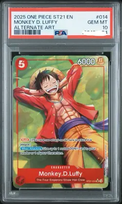 2025 One Piece ST21 EN Monkey. D. Luffy Alternate Art PSA 10 - Image 1