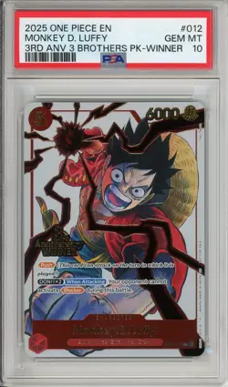 One Piece Graded: Monkey. D. Luffy ST01-012 3rd Anniversary Winner Foil PSA 10 - Image 1