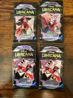 Disney Lorcana TCG Rise of the Floodborn Booster Packs - 4 PACKS - Image 1
