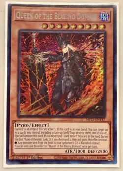 Yugioh Queen of the Blazing Domain MP25-EN147 Prismatic Secret Rare 1st Ed NM - Image 1