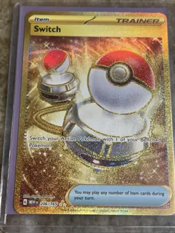 Pokemon TCG Switch 206/165 - SV 151 Gold Secret Rare Pokemon Card - Image 3