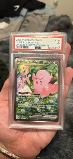 Pokemon TCG Lillie's Clefairy EX Card 184/159 Journey Together PSA 7 graded - Image 1