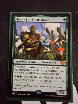 MTG Bristly Bill, Spine Sower | Outlaws Of Thunder Junction Promo Stamp NM/Mint - Image 1