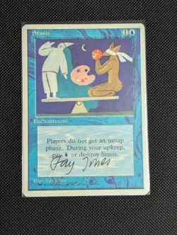 MTG 4th Edition Signed Stasis Auto by Fay Jones 1995 Magic The Gathering - Image 1
