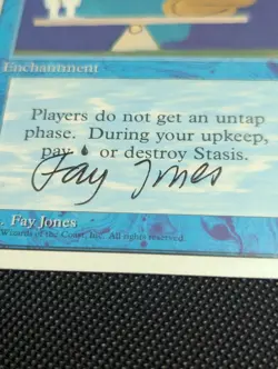 MTG 4th Edition Signed Stasis Auto by Fay Jones 1995 Magic The Gathering - Image 4