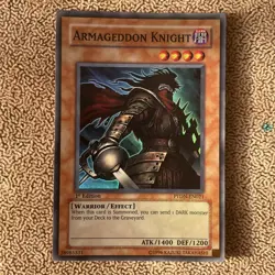 Yugioh Armageddon Knight PTDN-EN021 Super Rare 1st Edition - Image 1