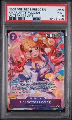 Charlotte Pudding PSA 9 Alternate Art Super Rare One Piece PRB02 #010 - Image 3