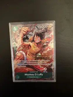 One Piece TCG OP-16 Monkey.D.Luffy P-135 Pre Release Winner Stamp - Image 1
