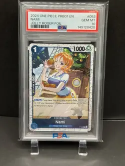 Nami - One Piece Premium Booster PRB01 Waifu P-053 PSA 10 - Image 1