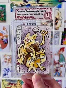 Kadabra ORIGINAL Watercolor Painted Pokemon Card - by PokePainterLisa - Image 1