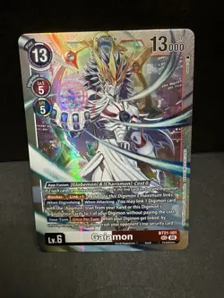 Digimon CCG Gaiamon BT21-101 Alternative Art Secret Rare Card - Image 1